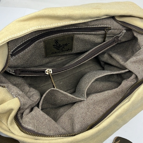 Selena Vaughar Large Canvas Zip Top Crossbody Shoulder Bag - Picture 11 of 13